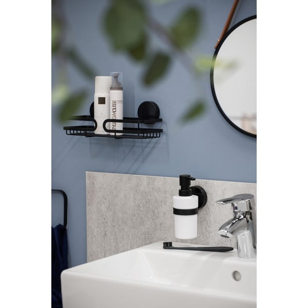 Melns vannasistabas sienas plaukts Wenko Static-Loc® Pavia, platums 26 cm-image-1