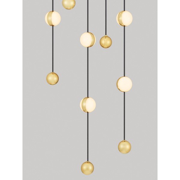 Matēti melna alumīnija LED piekaramā lampa ar regulējamu spilgtumu ar akrila stikla abažūru ø 38 cm Alcinoe – Nova Luce-image-2