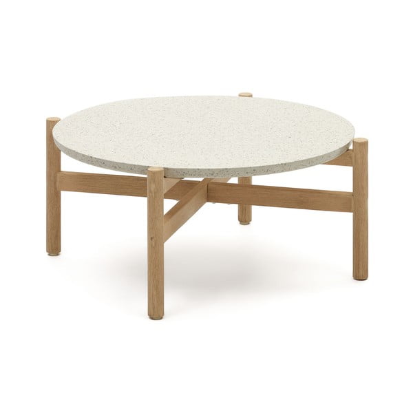 Apaļš dārza kafijas galdiņš ar teraco galda virsmu ø 88,5 cm Pola – Kave Home