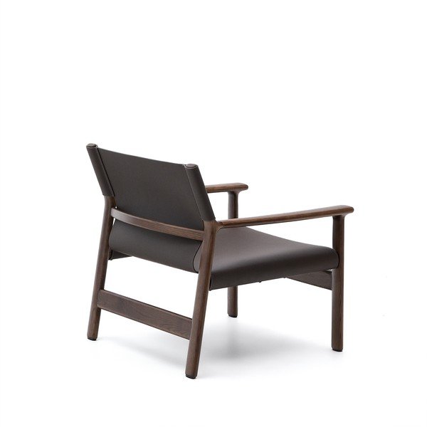 Tumši brūns ādas atpūtas krēsls Jan – Kave Home-image-4