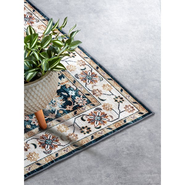 Zils paklājs 80x150 cm Saveh Blue Cream – Elle Decoration-image-2