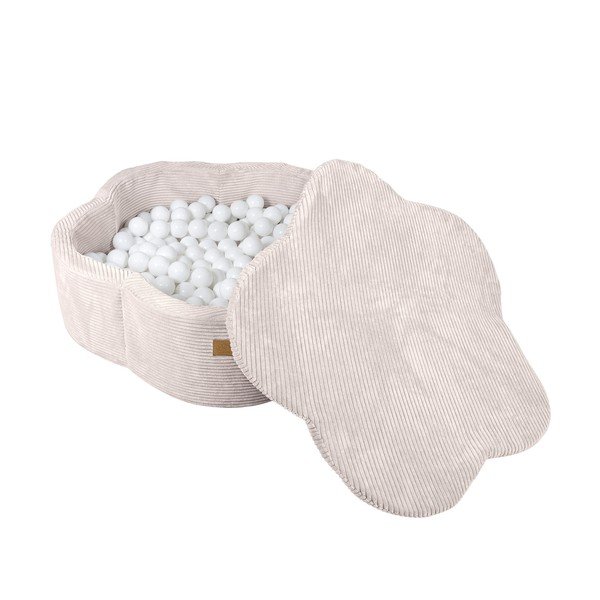 Bēšs velveta bumbu baseins ø 90 cm augstums 30 cm – Meowbaby