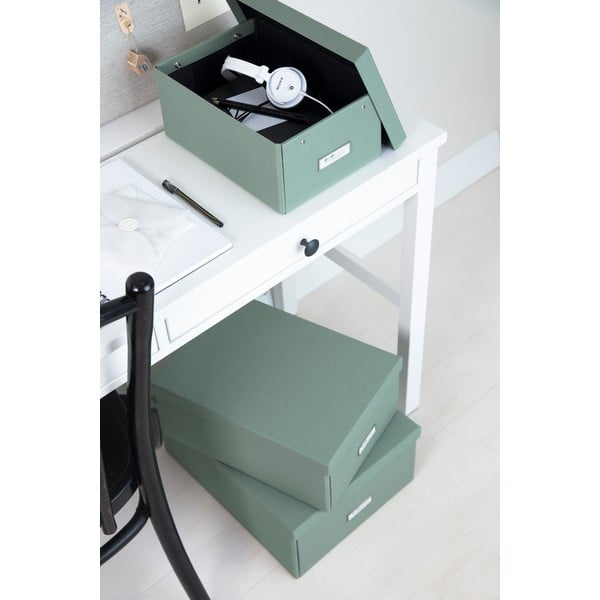 Zilganzaļa kartona uzglabāšanas kaste ar vāku 34,5x45x18,5 cm Katrin Canvas Paper Laminate – Bigso-image-1