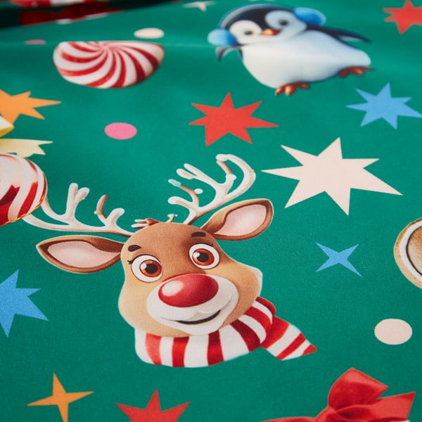 Zaļa divguļamā gultas veļa 200x200 cm Christmas Icons – Catherine Lansfield-image-4