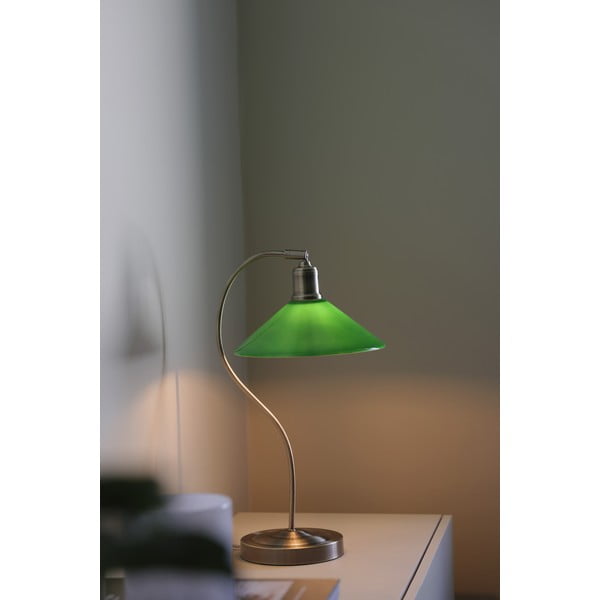 Zaļa/misiņa krāsas galda lampa ar stikla abažūru (augstums 49 cm) Vela – Markslöjd-image-1