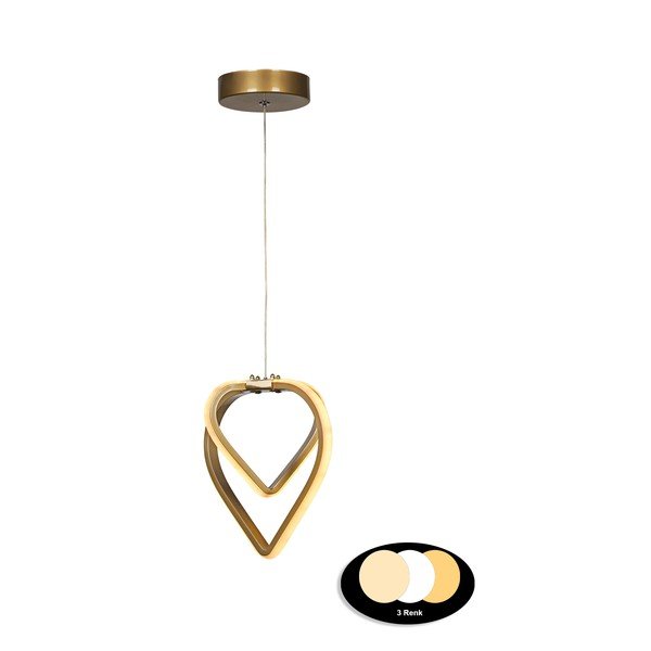 Bronzas krāsas metāla LED piekaramā lampa ø 22 cm Sevinc – Squid Lighting-image-2