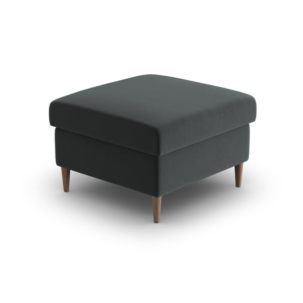 Tumši pelēks samta kāju soliņš Kyoto – Cosmopolitan Design-image-2