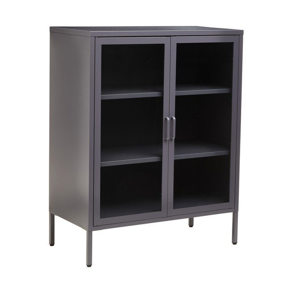 Pelēka tērauda vitrīna 80x102x40 cm Acier – Premier Housewares