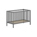 Antracīta pelēka priedes masīvkoka bērnu gultiņa 60x120 cm DINO – Vipack