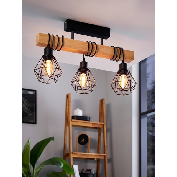 Melna/dabīga toņa piekaramā lampa TOWNSHEND 5 – EGLO-image-1