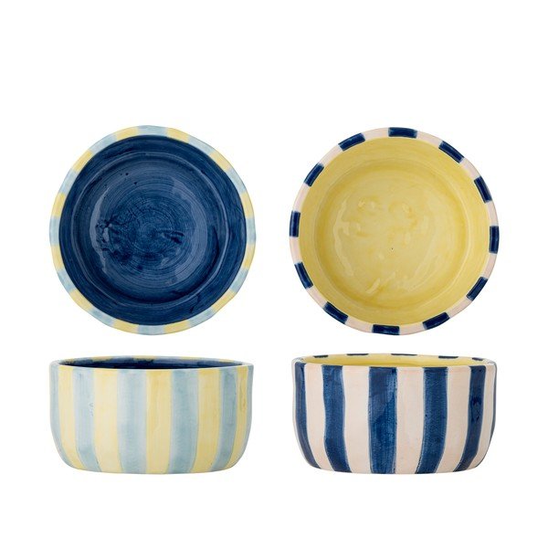 Dzeltenas/zilas keramikas bļodiņas (4 gab.) 300 ml Phoenix – Bloomingville
