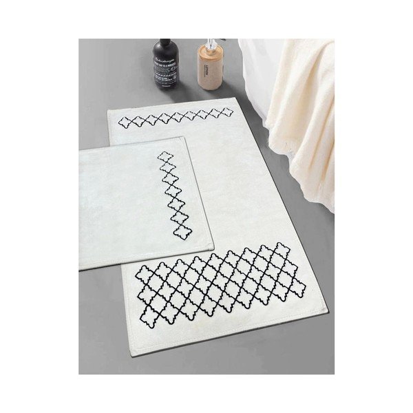 Krēmkrāsas vannas istabas paklājiņi (2 gab.) 60x100 cm Luxury – Foutastic-image-1