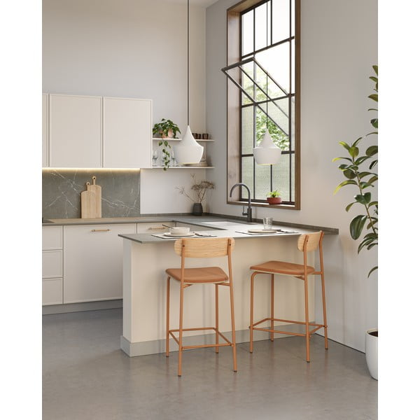 Sarkani/dabīga toņa bāra krēsli (2 gab.) (sēdekļa augstums 66 cm) Adriana – Marckeric-image-1