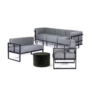Dārza mēbeļu komplekts ar trīsvietīgu dīvānu Bellisima un galdu Loris ø 60 cm