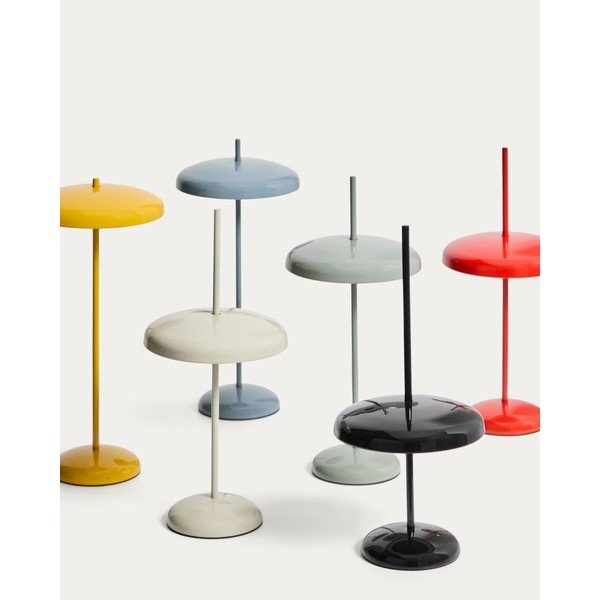 Melna LED galda lampa ar regulējamu spilgtumu ar metāla abažūru (augstums 35 cm) Porte – Kave Home-image-4