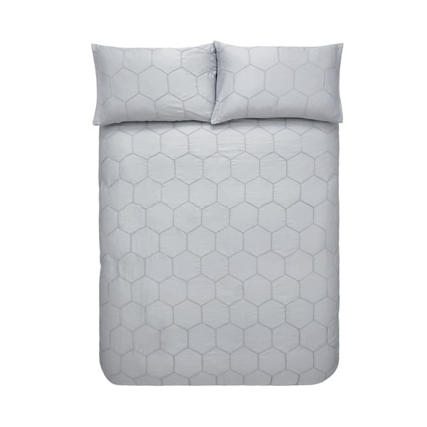 Pelēka kokvilnas gultasveļa Bianca Honeycomb, 200 x 200 cm