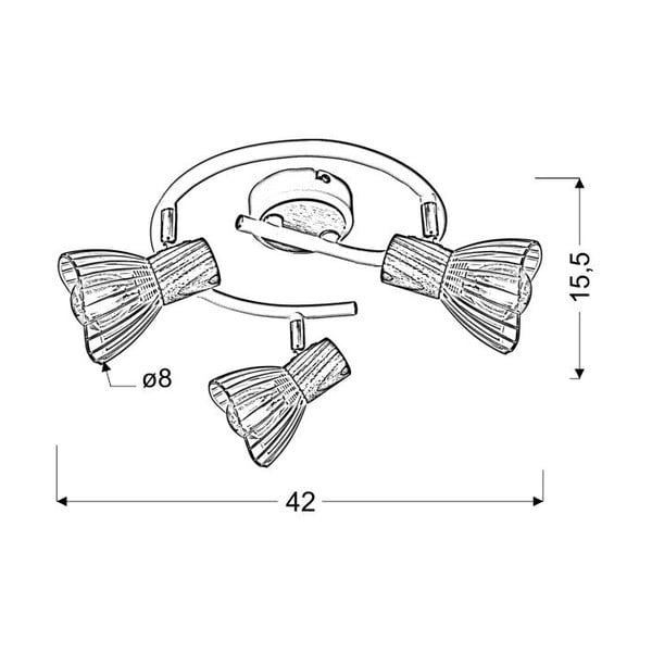 Balta/dabīga toņa prožektora tipa lampa 42x42 cm Chile – Candellux Lighting-image-1