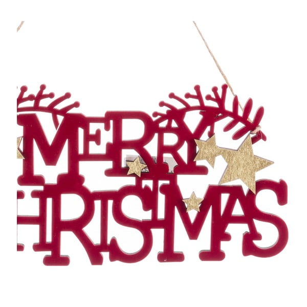 Koka Ziemassvētku piekaramais rotājums 22 cm Merry Christmas – Casa Selección-image-1