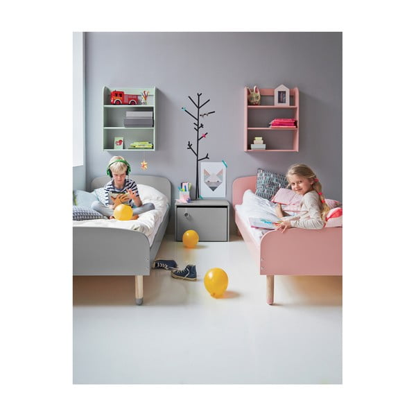 Pelēka bērnu gulta Flexa Dots, 90 x 200 cm-image-2
