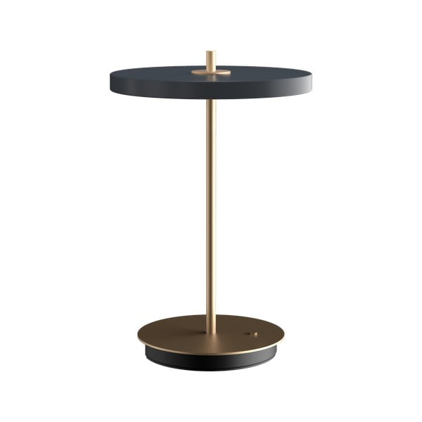 Antracīta pelēka LED galda lampa ar regulējamu spilgtumu no metāla (augstums 31 cm) Asteria Move – UMAGE