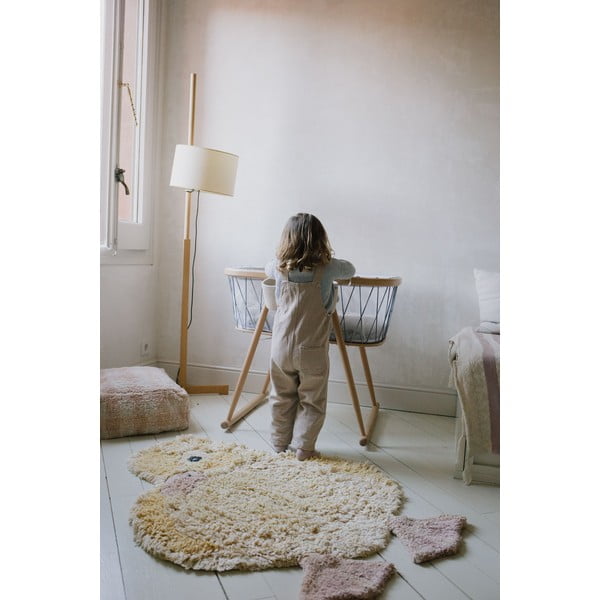 Dzeltens mazgājams/ar rokām darināts kokvilnas bērnu paklājs 95x120 cm Ducky – Lorena Canals-image-3