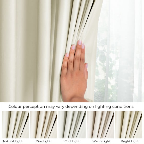 Krēmkrāsas samta daļēji gaismu necaurlaidīgs aizkars 140x270 cm Eyelets – Restilo-image-4