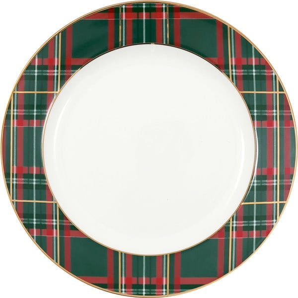 Balts deserta porcelāna šķīvis ar Ziemassvētku motīvu ø 20,5 cm Dagmar – Green Gate