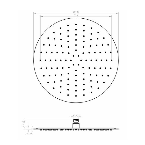 Spīdīgas sudraba krāsas nerūsējošā tērauda griestu dušas galva ø 40 cm Slim – Sapho-image-1