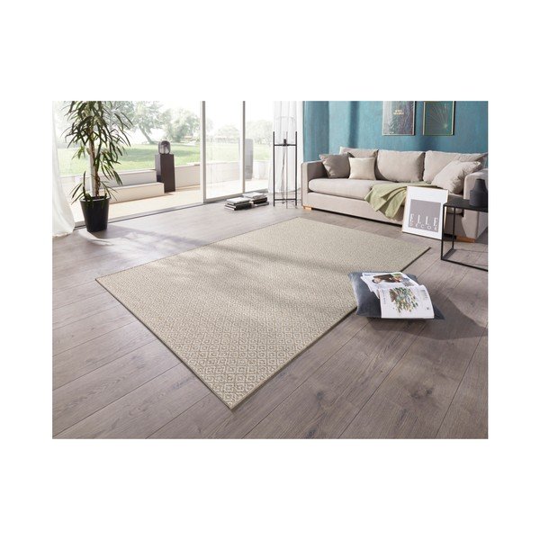 Bēšs un krēmkrāsas āra paklājs Elle Decoration Bloom Croix, 80 x 150 cm-image-1