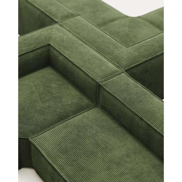 Zaļš velveta stūra dīvāns Blok – Kave Home-image-1