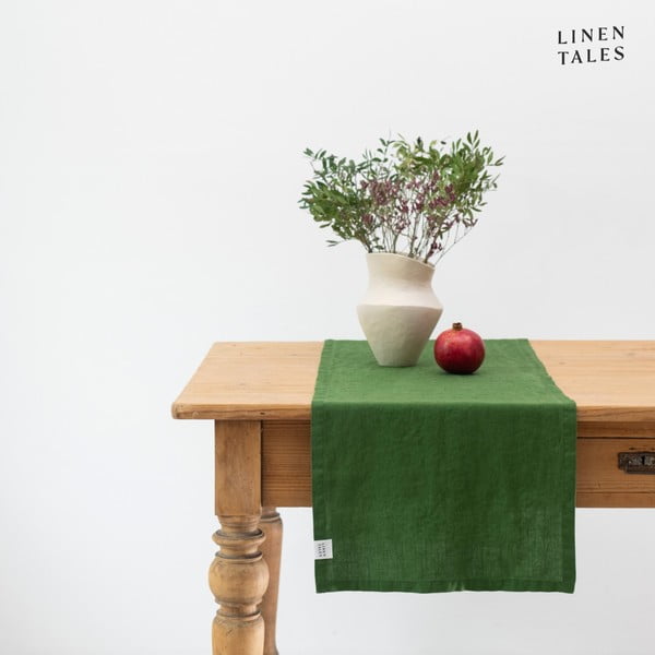 Lina galda celiņš 40x150 cm True Green – Linen Tales