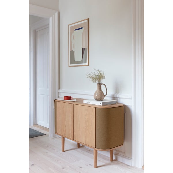 Melna/brūna zema kumode ar ozolkoka imitāciju 109x75 cm Treasures – UMAGE-image-4