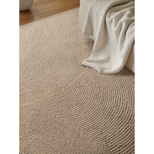 Bēšs ar rokām darināts vilnas paklājs 160x230 cm Eleni Light Beige – Hanse Home-image-3