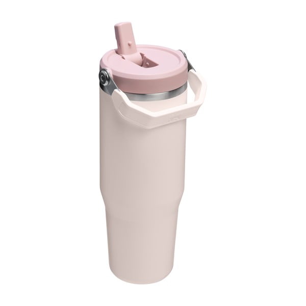 Gaiši rozā nerūsējošā tērauda termoss 890 ml IceFlow™ Flip Straw 2.0 Tumbler Rose Quartz – Stanley-image-1