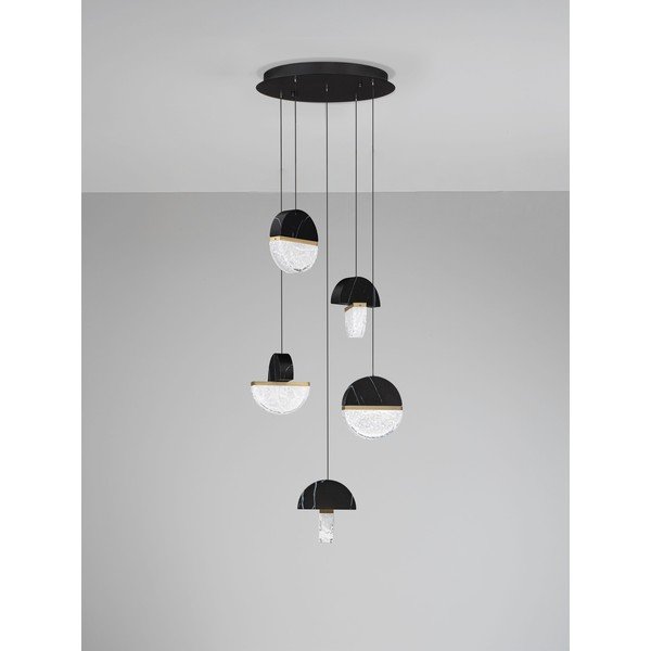 Melna metāla LED piekaramā lampa ar regulējamu spilgtumu ø 46 cm Dorin – Nova Luce-image-3