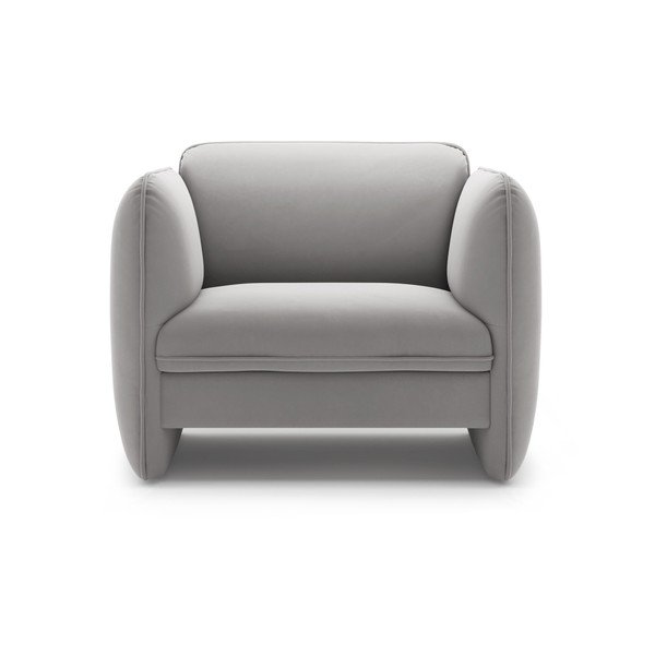 Gaiši pelēks samta atpūtas krēsls Georgia – Micadoni -image-2