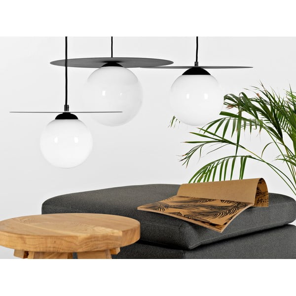 Melna piekaramā lampa ar stikla abažūru ø 40 cm Skiva Ball – CustomForm-image-1