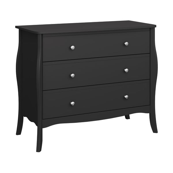 Melna zema kumode 97x80 cm Baroque – Tvilum-image-2