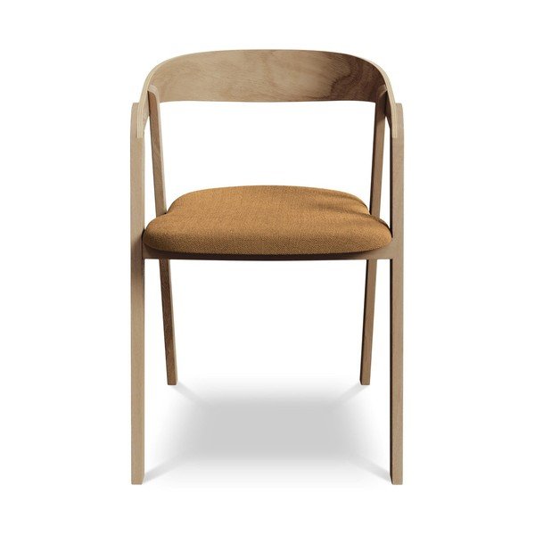 Terakotas oranžs masīvkoka ēdamistabas krēsls Erika – Makamii-image-1