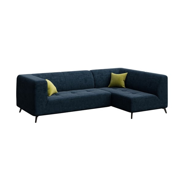 Tumši zils stūra dīvāns MESONICA Toro, labais stūris