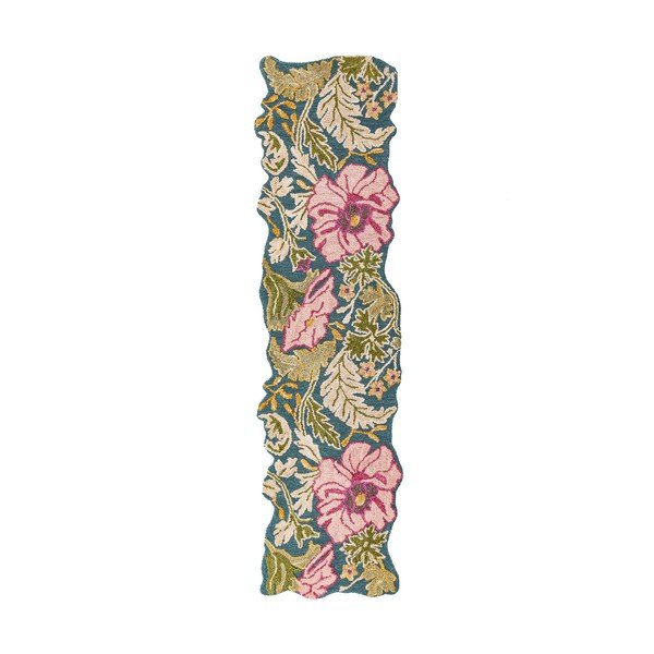 Ar rokām darināts vilnas celiņa paklājs 60x230 cm Daphne Shaped Floral – Flair Rugs