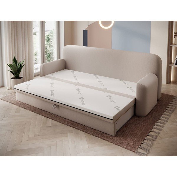Bēšs samta salokāms/ar uzglabāšanas vietu dīvāns 236 cm Elioss – ELTAP-image-2