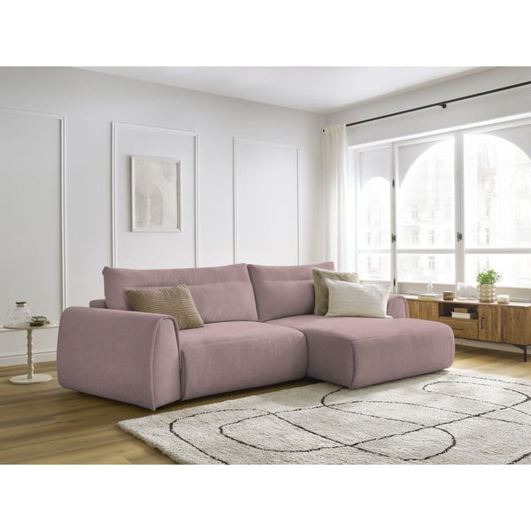 Gaiši rozā stūra dīvāns Aden – Bobochic Paris-image-1