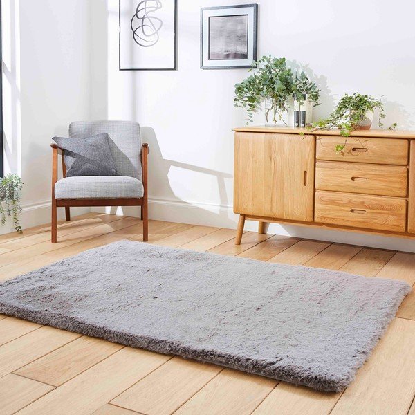 Pelēks paklājs 60x120 cm Super Teddy – Think Rugs-image-1