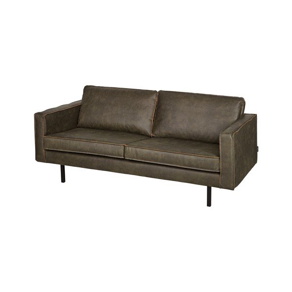 Tumši zaļš dīvāns ar pārstrādātas ādas pārvalku BePureHome Rodeo, 190 cm-image-3