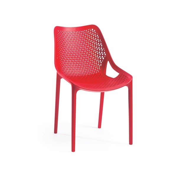 Sarkans plastmasas dārza krēsls Bilros – Rojaplast