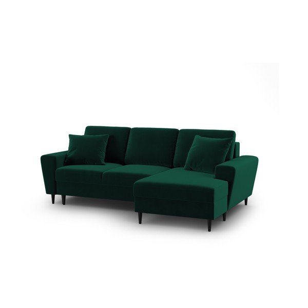 Zaļš samta salokāms stūra dīvāns ar uzglabāšanas vietu (ar labo stūri/ar zvilni) Kyoto – Cosmopolitan Design-image-1
