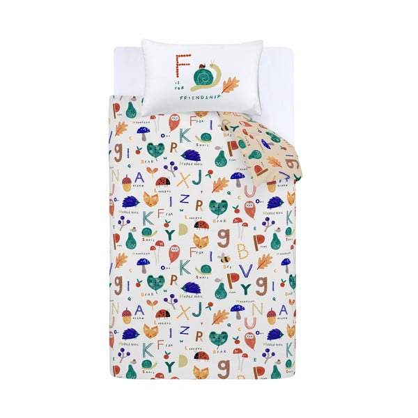 Vienguļamā bērnu gultas veļa 140x200 cm Woodland Alphabet – RHS-image-2