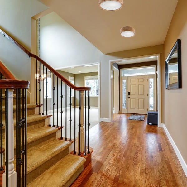 Brūna griestu lampa ar stikla abažūru ø 27 cm Eveline – LAMKUR-image-1