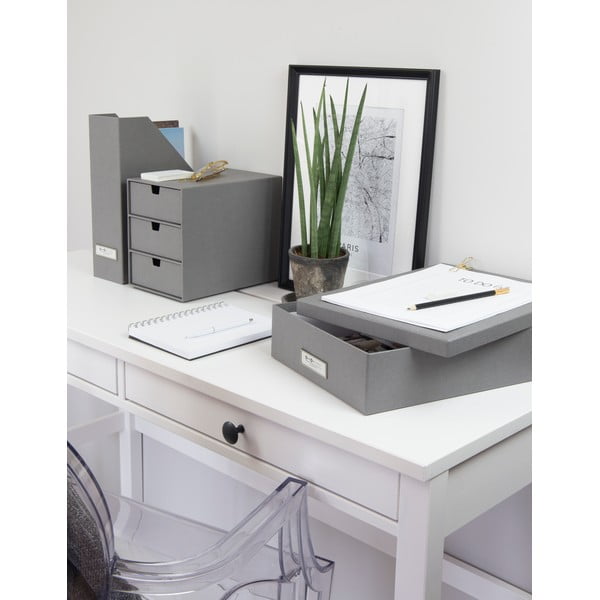 Pelēka uzglabāšanas kaste dokumentiem Bigso, A4 izmērs-image-3